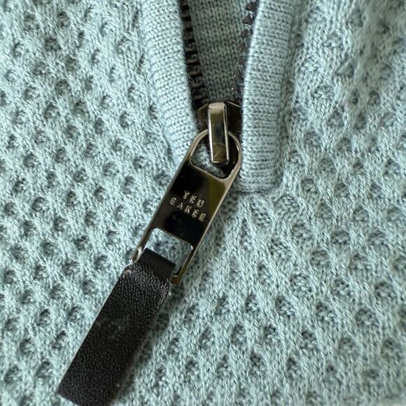 Ted Baker Sweater Mens XL Blue Wool Blend Half Zip Mock Neck Honeycomb - Picture 9 of 11